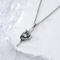wholesale 925 Sterling Silver Baseball Glove and Ball Pendant Necklace  for Men Women-0-2