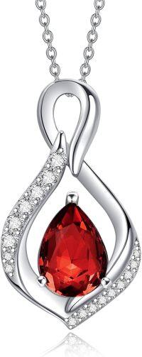 wholesale 925 Sterling Silver Infinity Teardrop Birthstone Necklace for Women Forever Love Jewelry Gift-07Jul