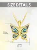 TOUPOP 14K Yellow Gold Butterfly Pendant Necklace For Women Birthday Gifts-0-3