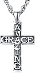 wholesale 925 Sterling Silver Amazing Grace Cross Pendant Necklace  for Women and Men Christian s-0-0