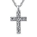 wholesale 925 Sterling Silver Amazing Grace Cross Pendant Necklace  for Women and Men Christian s-0-0