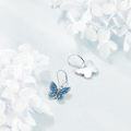 wholesale 925 Sterling Silver Blue Enamel Butterfly Drop Earrings for Women Girls s-0-2
