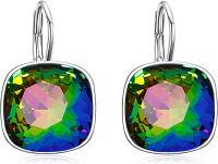 wholesale Sterling Silver Austrian Crystal Hypoallergenic Leverback Earrings Women s Gift-Colorful