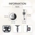 wholesale 925 Sterling Silver Gothic Skull and Crossbones Key with Garnet Stone Pendant Necklace for Women-0-4