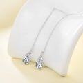 wholesale 925 Sterling Silver CZ Teardrop Chain Threader Drop Dangle Earrings for Women Girls-0-3