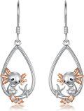 wholesale 925 Sterling Silver Teardrop Axolotl Drop Earrings with Rose Gold Accents and Starfish Design-0-0