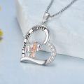 wholesale 925 Sterling Silver Heart Pendant with Horse and Girl Design Necklace for Women Girls-0-2