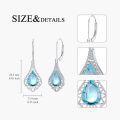 wholesale 925 Sterling Silver Moonstone & Turquoise Teardrop Bohemian Dangle Earrings with Leverbacks-0-4
