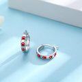 wholesale 925 Sterling Silver Red Paw Print Hoop Earrings s for Women-0-1