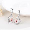 wholesale  Sterling Silver Cancer Awareness Ribbon Moon Dangle Leverback Earrings for Women Survivor Jewelry -0-15