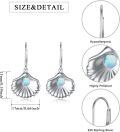 wholesale 925 Sterling Silver Shell Drop Earrings with Opal Stone - Halloween Gift for Women and Girls-0-1