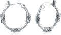 wholesale 925 Sterling Silver Bali Style Snake Patterned Huggie Hoop Earrings - 18mm Diameter-0-0