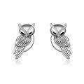 wholesale 925 Sterling Silver Owl Earrings Wholesale Polished Finish-0-0