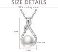 wholesale 925 Sterling Silver Teardrop Freshwater Pearl and Cubic Zirconia Necklace for Women-0-4