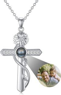 wholesale 925 Sterling Silver 12 Month Birthstone Flower Necklace  Char-04-Apr-Daisy+Photo