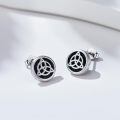 wholesale 925 Sterling Silver Celtic Knot Tree of Life Stud Earrings with Black Onyx and Zirconia for Women & Men-0-1