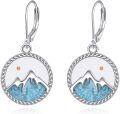 wholesale 925 Sterling Silver Turquoise Mountain Dangle Drop Nature Stone Earring for Women Gifts-0-0