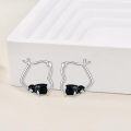 wholesale 925 Sterling Silver Penguin Heart Hoop Earrings Gift for Women-0-2