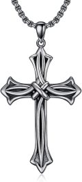wholesale Cross Necklace For Men Women 925 Sterling Silver Celtic/crucifix/nail/fish Hook Cross Pendant With Stainless Steel Chain Faith Jewelry Gift For Father Son Brother Husband -0-0
