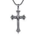 TOUPOP Sterling Silver Celtic Crucifix Nail Fish Hook Cross Pendant with Chain-0-0