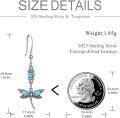 wholesale 925 Sterling Silver Turquoise Dragonfly Drop Earrings for Women-0-3