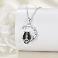 wholesale 925 Sterling Silver Cat Moon Love Forever Pendant Necklace for Women-0-3