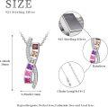 wholesale 925 Sterling Silver Multi-Colored Square Cut Stones Pendant Necklace for Women and Men LGBTQ+ Gifts-0-3