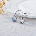wholesale 925 Sterling Silver Rainbow Moonstone Leverback Filigree Drop Earrings-0-2