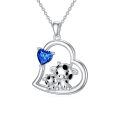 wholesale 925 Sterling Silver Mom Heart Shape Animal Pendant Necklaces for Women Girls Family Love Gift-0-37