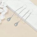 wholesale Silver Threader Earrings for Women - Long Chain Hypoallergenic Tassel Drop Earrings with Teardrop Design and CZ Stone Fashion Jewelry-0-2