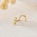 wholesale 14k Yellow Gold 3 Lab Diamond Nose Stud-0-1