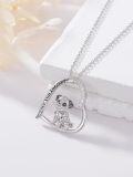 wholesale 925 Sterling Silver Love You Forever Pug in Heart Pendant Necklace for Women's Gifts-0-3