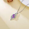 TOUPOP Sterling Silver Amethyst Sister Necklace, Forever My Friend Pendant-0-5
