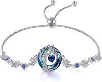 wholesale  Sterling Silver Gemstone Tree of Life Bracelet for Women Birthstone Charm Gift for Wife Mom -09-Sep-Sapphire