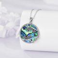 wholesale 925 Sterling Silver Abalone Shell Bat & Branches Pendant Necklace-0-1