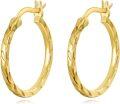 wholesale 925 Sterling Silver Gold-Plated Twisted Hoop Earrings for Women s-0-0