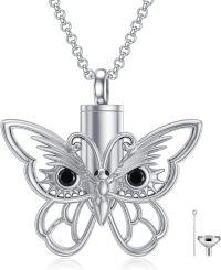 wholesale 925 Sterling Silver Butterfly Cremation Jewelry Keepsake Memorial Urn Necklace with Funnel and Fill Tool-Butterfly Owl