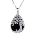 wholesale 925 Sterling Silver Tree Of Life Pendant Necklace Wholesale With Black Onyx-0-0