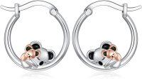 wholesale 925 Sterling Silver Koala Bear Huggie Hoop Earrings for Women Girls Minimalist s 30mm Diameter-Koala Hoop Earrings #2