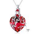 TOUPOP Sterling Silver & Stone Red Cardinal Pendant Necklace-0-0