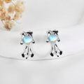 wholesale 925 Sterling Silver Moonstone Cow Stud Earrings for Women - Cute Animal -0-2