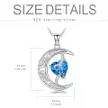TOUPOP Sterling Silver Topaz Moon Star Pendant Necklace-0-5