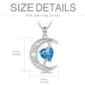 TOUPOP Sterling Silver Topaz Moon Star Pendant Necklace-0-5
