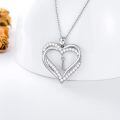 TOUPOP Sterling Silver Heart Initial A-Z Letter Pendant Necklace-0-4
