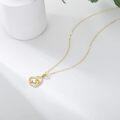 wholesale 14K Gold Heart-Shaped Mother and Baby Horse Pendant Necklace for Women - 20 Chain Length-0-2