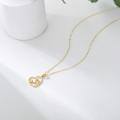wholesale 14k Gold Horse Heart Pendant Necklace Wholesale With Cubic Zirconia Detailing-0-2