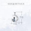 wholesale 925 Sterling Silver Cat Moon Pendant Necklace-0-4