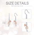 wholesale 925 Sterling Silver Treble Clef Flower Drop Earrings with CZ Stones-0-4