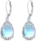 wholesale 925 Sterling Silver Blue Moonstone Tear Drop Lever Back Earrings 925 Filigree Hypoallergenic Jewelry for Women Girls Gift Boxed-0-0