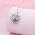 wholesale TOUPOP Tree Of Life Necklace Sterling Silver Amethyst February Birthstone Pendant Necklace Irish Celtic Heart Tree Jewelry Birthday Christmas Gifts For Women Wife Girlfriend -0-4